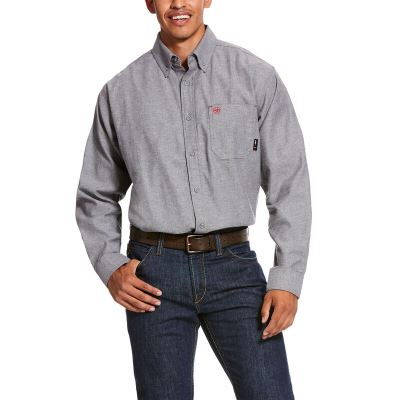 Ariat Work: FR Solid Twill DuraStretch Camisa Hombre - Azul Oscuro Marino (CWXMI3751)